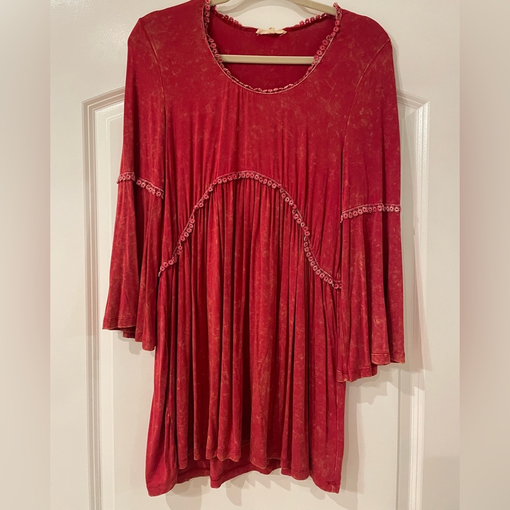 Red cotton tunic